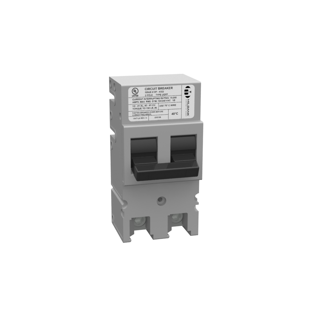 Product image for Milbank UQFP-100 100 Ampere 2 Pole 240 Volt Plug-in 10k Ampere Interrupting Capacity