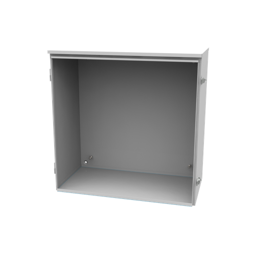 Product image for Milbank 242412-TC3R 24X12x24 Hinge Cover Type 3R UL Listed Steel No Knockouts ANSI 61 Gray Back Panel Weld Studs Draw Shield Emboss Mounting Holes In Back Padlocking Draw Latch Quad D Knockout For Loc