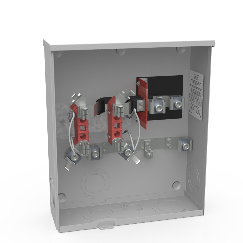 Product image for Milbank U4413-O-KK-DPL 4 Terminal Ringless Plain Top Horn Bypass Meter Opening Left Side Delmarva Power And Light