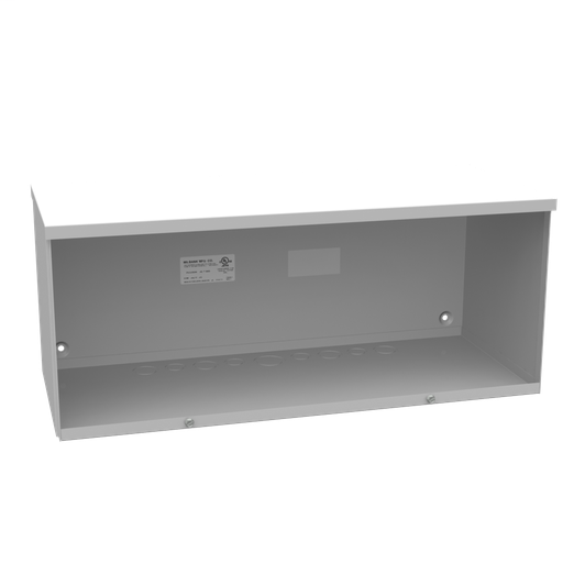 10x24X10 Screw Cover Wireway Type 3R UL Listed Steel Knockouts ANSI 61 Gray Quad D Knockout For Lock