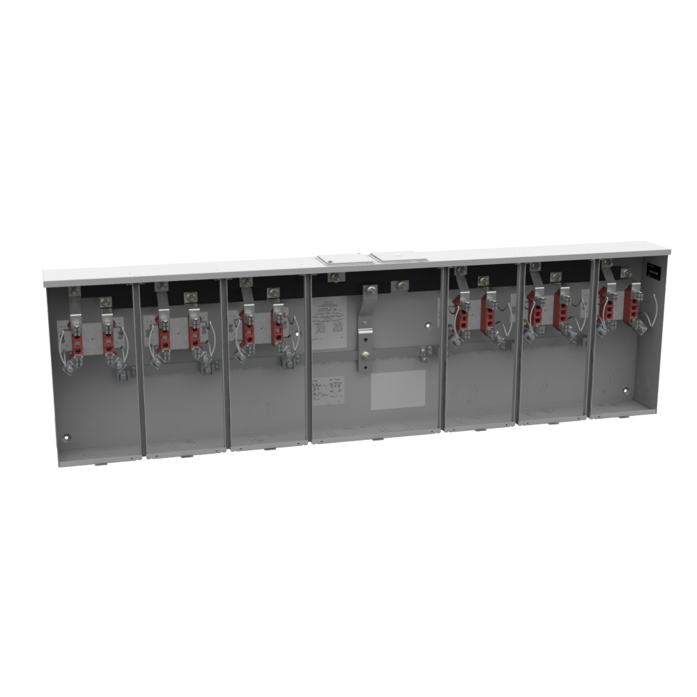 Product image for Milbank U1236-X-HSP 4 Terminal Ringless Large Closing Plate 6 Position Stainless Steel Hasp 150 Ampere