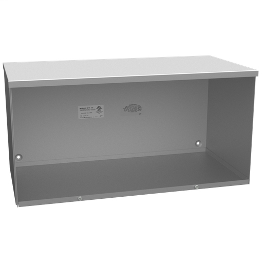 Product image for Milbank 121224-GSC3R-NK-NP 12x24X12 Screw Cover Wireway Type 3R UL Listed Steel No Knockouts No Paint Quad D Knockout For Lock Emboss Mounting Holes In Back