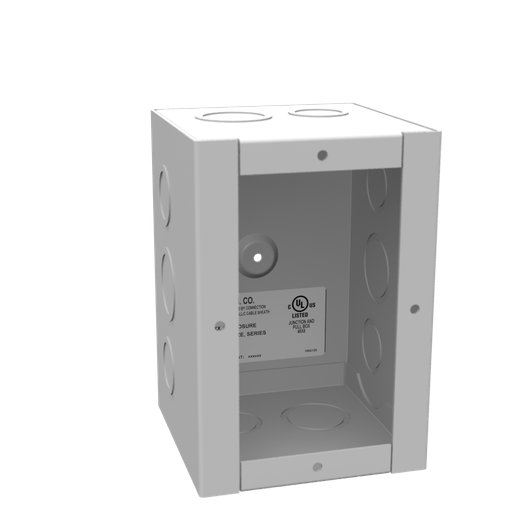 Product image for Milbank 464-SC1 6x4X4 Screw Cover Type 1 UL Listed Steel Knockouts ANSI 61 Gray Cover With Teardrop Slots Mounting Holes In Back