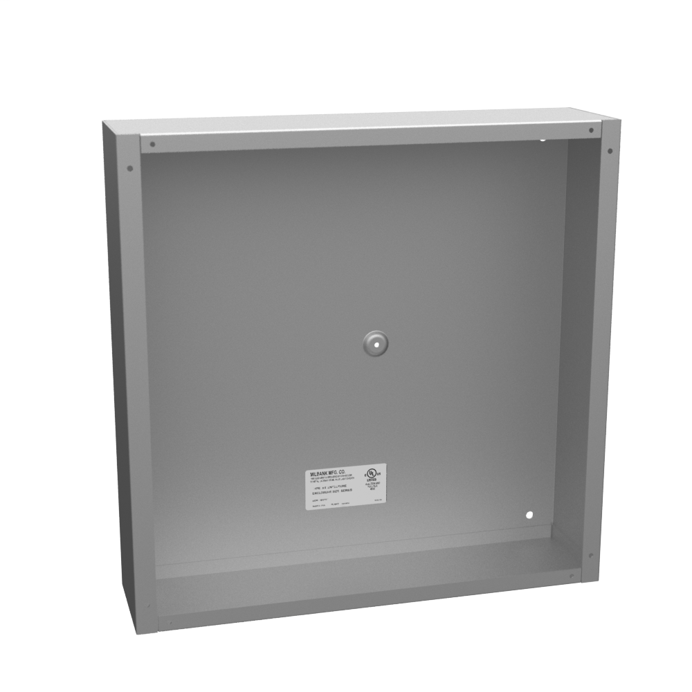 Product image for Milbank 16164-SC1-NK-NP 16x4X16 Screw Cover Type 1 UL Listed Steel No Knockouts No Paint Cover With Teardrop Slots Mounting Holes In Back