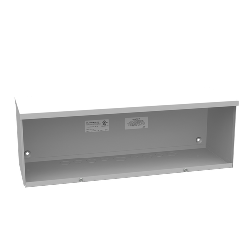Product image for Milbank 8824-GSC3R 8x24X8 Screw Cover Wireway Type 3R UL Listed Steel Knockouts ANSI 61 Gray Quad D Knockout For Lock