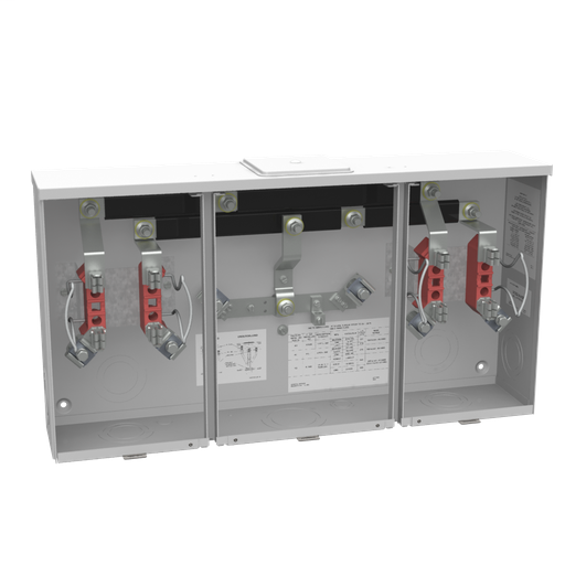 Product image for Milbank U1232-X-HSP 4 Terminal Ringless Large Closing Plate 2 Position Stainless Steel Hasp 150 Ampere