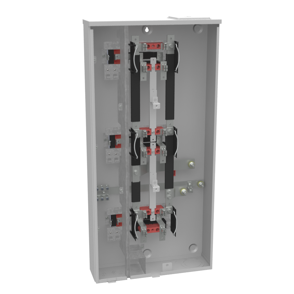 Product image for Milbank U2853-X 4 Terminal Ringless Large Closing Plate 3 Position 3-125 Ampere Main Breaker Provision