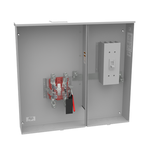 Product image for Milbank U6227-X-400-K3L 4 Terminal Ringless Large Closing Plate 1-400 Ampere Main Breaker Single Connector Locking 4-600kcmil