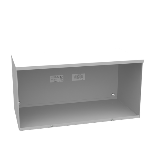 Picture of 121224-GSC3R-NK - 12x24X12 Screw Cover Wireway Type 3R UL Listed Steel No Knockouts ANSI 61 Gray Quad D Knockout For Lock
