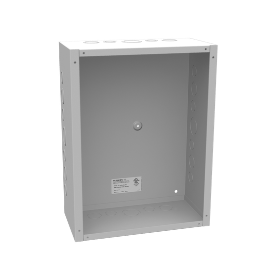Product image for Milbank 12166-SC1 16x6x12 Screw Cover Type 1 UL Listed Steel Knockouts ANSI 61 Gray Cover With Teardrop Slots Mounting Holes In Back