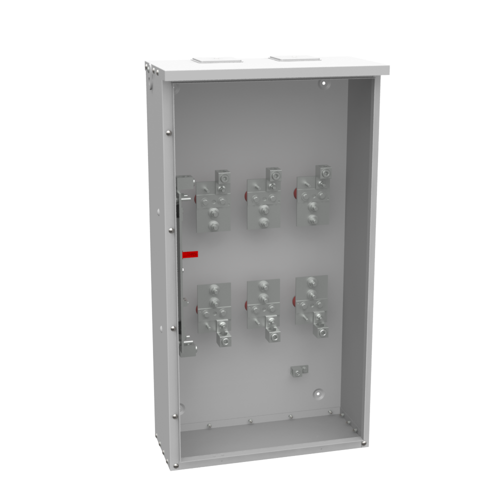 Product image for Milbank U4468-XT 400 Ampere 3 Phase 600 Volt 24in-45in-10in Painted Steel No Knockouts Piano Hinge 2 Point Latch Ct Rack Installed With Lugs-1 Per Landing 600kcmil 50k Short Circuit Current Rating