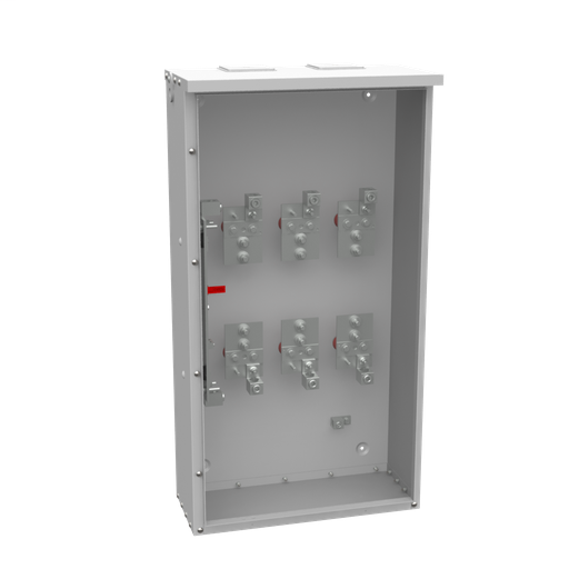 Product image for Milbank U4468-XT 400 Ampere 3 Phase 600 Volt 24in-45in-10in Painted Steel No Knockouts Piano Hinge 2 Point Latch Ct Rack Installed With Lugs-1 Per Landing 600kcmil 50k Short Circuit Current Rating