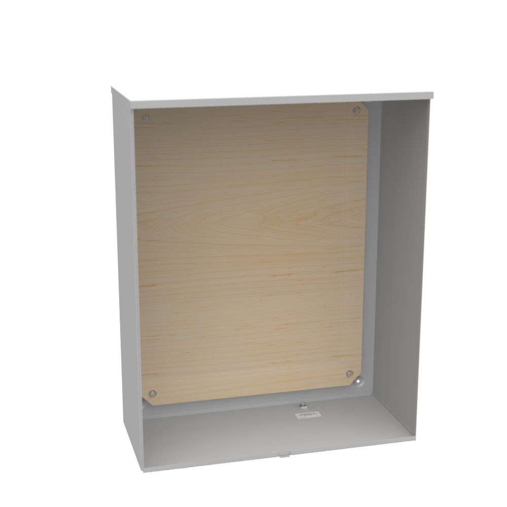 Product image for Milbank U9398-O 32in-40in-11in Painted Steel No Knockouts Lift Off Front Hasp Wood Back Panel Installed