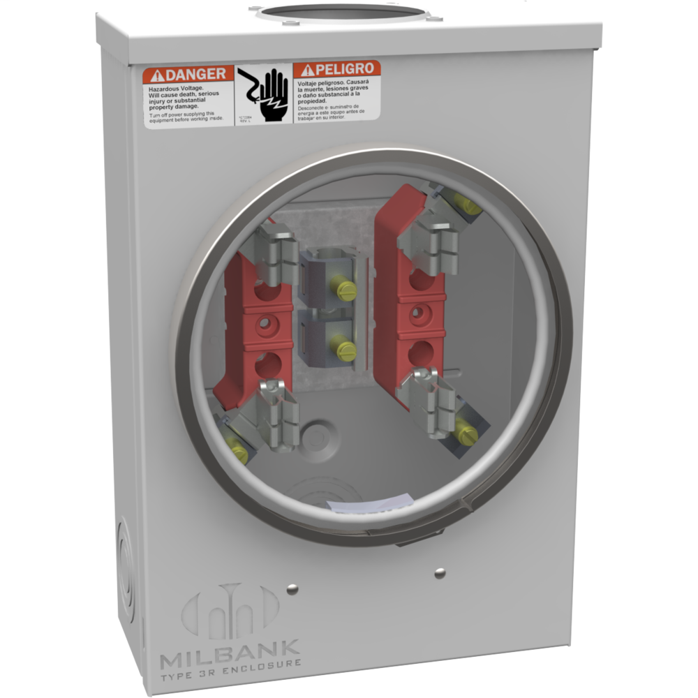 Milbank U7490RL 600 VAC 125 Amp 4Terminal 1Phase 1Position Ring