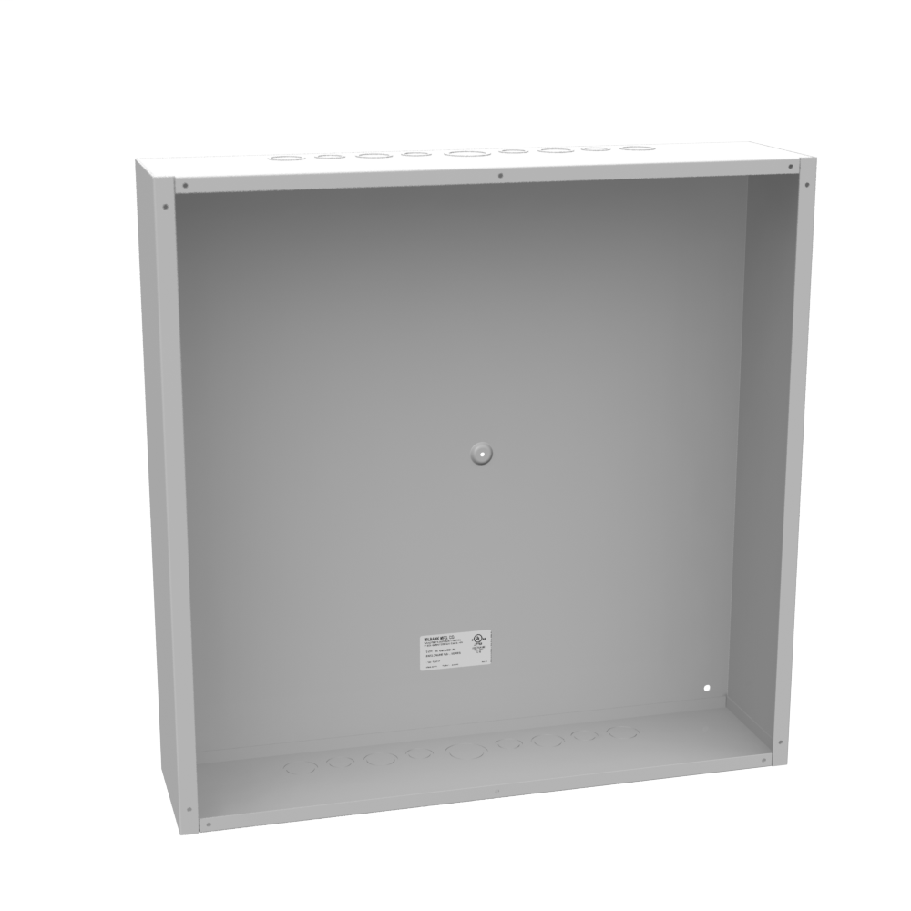 Product image for Milbank 24246-SC1 24X6x24 Screw Cover Type 1 UL Listed Steel Knockouts ANSI 61 Gray Cover With Teardrop Slots Mounting Holes In Back