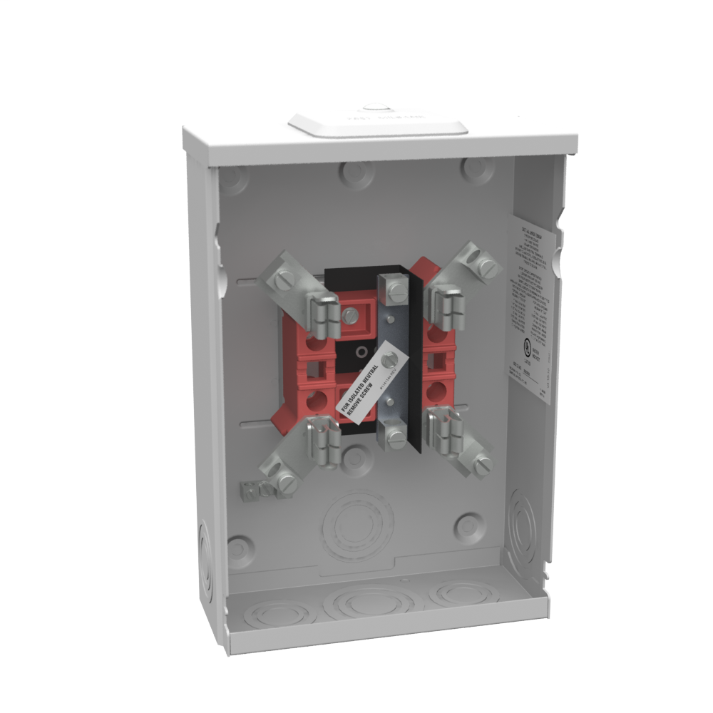 Product image for Milbank U5929-XL 4 Terminal Ring Type Small Closing Plate Insulated Neutral