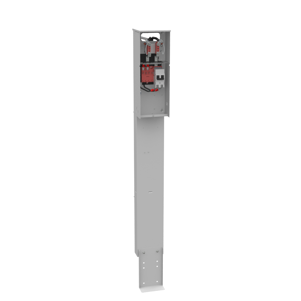 Product image for Milbank U5136-O-200S-FMG 4 Terminal Ringless Plain Top 1-200 Ampere Main Breaker Single Pedestal Direct Bury Florida Meter Group