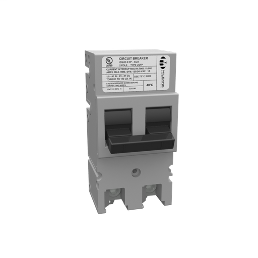 Product image for Milbank UQFP-M-150 150 Ampere 2 Pole 240 Volt Plug-in 10k Ampere Interrupting Capacity Threaded Tang Load Side