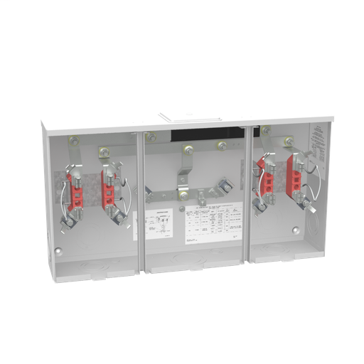 Product image for Milbank U1252-X-KK 300 VAC 200 Amp 4-Terminal 1-Phase 2-Position Ringless Center Wireway Meter Socket