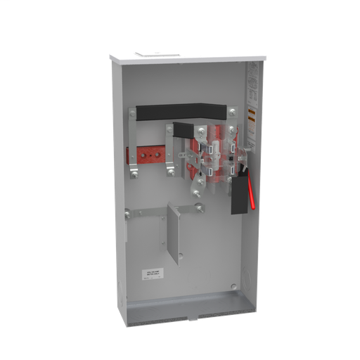 Product image for Milbank UAP2448-X 600 VAC 320 Amp 4-Terminal 1-Phase 1-Position Ringless Overhead/Underground Side Wireway Meter Socket