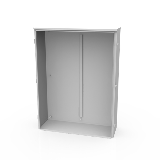 Product image for Milbank 364812-TC3R 48x12x36 Hinge Cover Type 3R UL Listed Steel No Knockouts ANSI 61 Gray Back Panel Weld Studs Drip Shield Emboss Mounting Holes In Back Padlocking Draw Latch Quad D Knockout For Loc