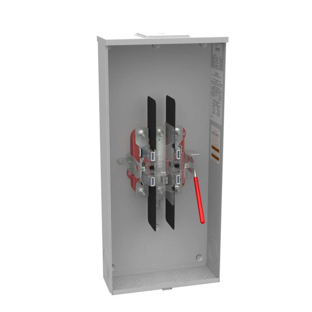 Product image for Milbank U3296-X-HSP 5 Terminal Ringless Large Closing Plate Lever Bypass Stainless Steel Hasp 200 Ampere