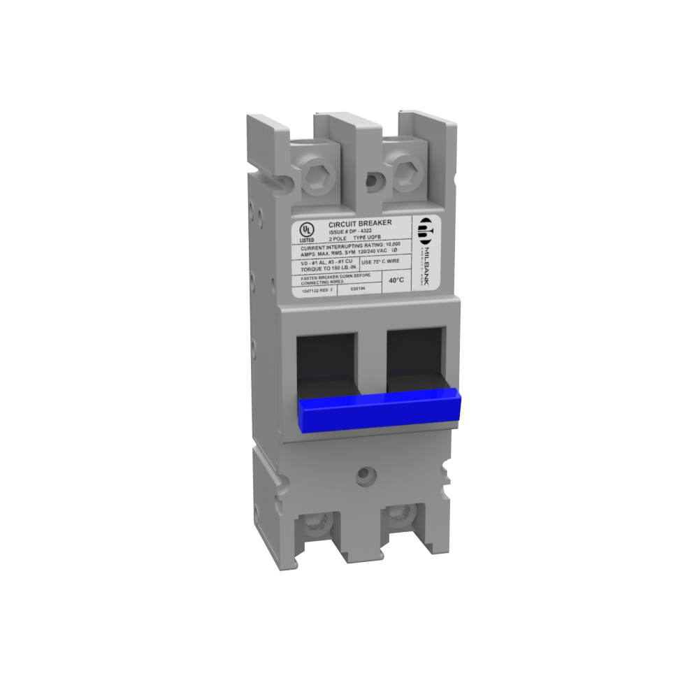 Product image for Milbank UQFBH-125 125 Ampere 2 Pole 240 Volt Bolt-on 22k Ampere Interrupting Capacity