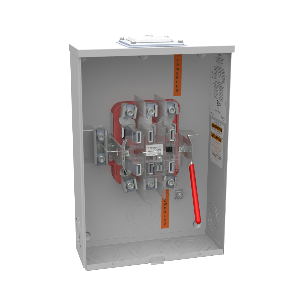 Milbank U9701-RXL 600 VAC 200 Amp 7-Terminal 3-Phase 1-Position Ringless Overhead/Underground Meter Socket Milbank U9701-RXL 600 VAC 200 Amp 7-Terminal 3-Phase 1-Position Ringless Overhead/Underground Meter Socket