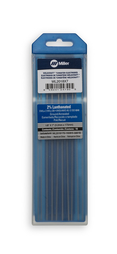 Weldcraftâ„¢ 2% Lanthanated Tungsten, 1/8" x 7" (3.2 mm. X 175 mm.)