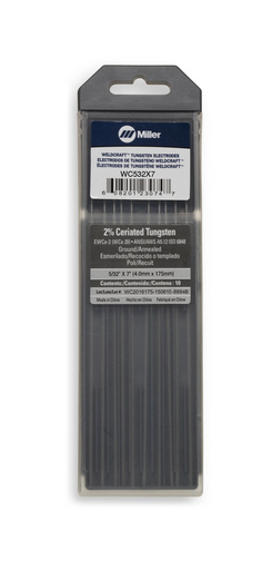 Weldcraftâ„¢ Tungsten, 2% Ceriated, 5/32" x 7" (4.0 mm. X 175 mm.)