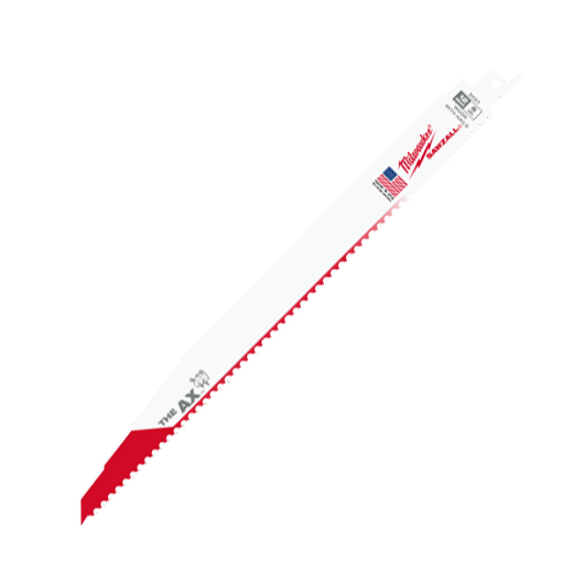 Milwaukee 48-01-7027 12" x 1" x .062" x 5/8TPI Sawzall Blade, Nail-Embedded Wood (100/Pack)