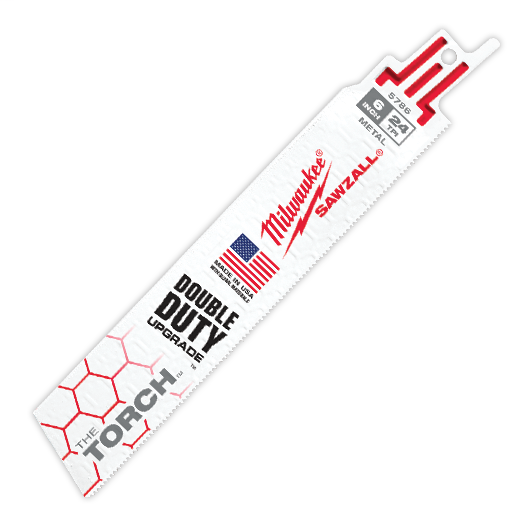 Milwaukee 48-00-5786 6" x 1/2" Shank x 24TPI Demo TORCH Sawzall Blade, Metal Cutting (5/Pack)
