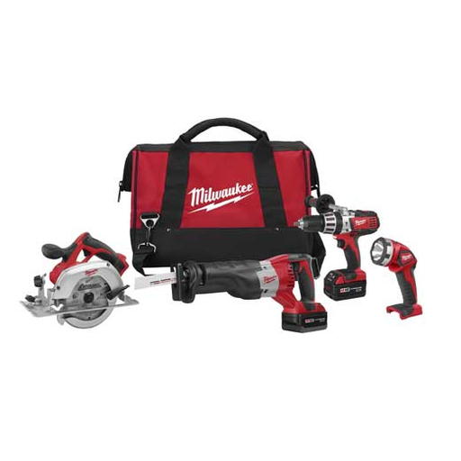 Product image for Milwaukee 2690-24 4-Tool Combination Cordless Power Tool Kit