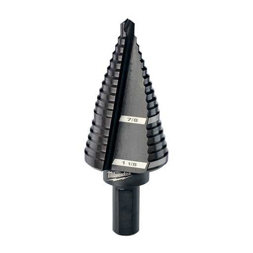 Step Drill Bits, 3/16" - 7/8", 12 Steps, 1 Pack