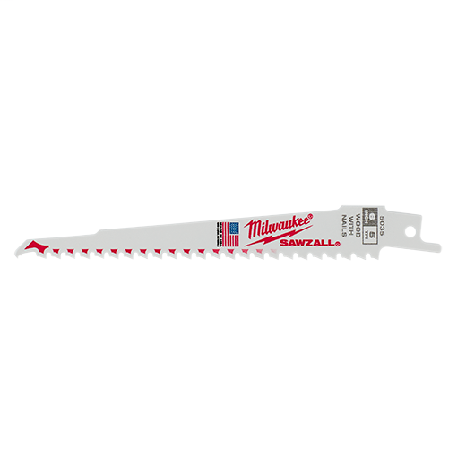 Milwaukee Tool 48-00-5035 6 Inch 5 TPI Super Sawzall Blade Milwaukee Tool 48-00-5035 6 Inch 5 TPI Super Sawzall Blade