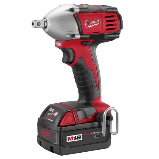 Product image for Milwaukee 2652-22 M18 1/2 Compact Impact Wrench with Pin Kit and 2 Batttey