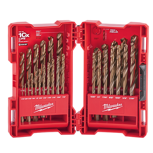 29 Pc RED HELIX™ Cobalt Drill Bit Set