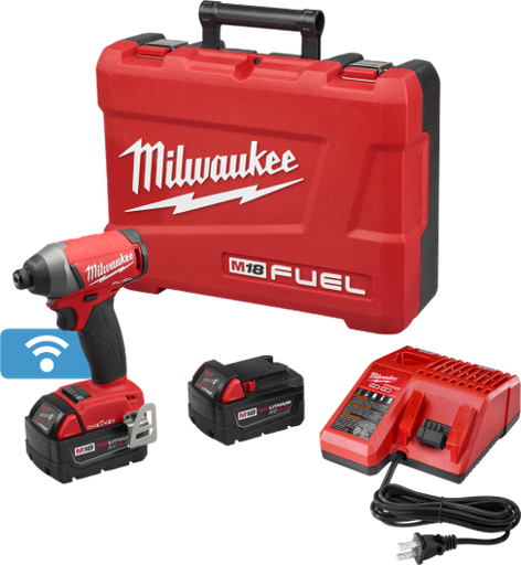 Product image for Milwaukee 2757-22 M18 FUEL™ 1/4" Hex Impact Driver with ONE-KEY™ Kit