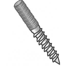 Product image for Cully 66124 1/4-20 x 1-1/2" Hanger Bolts, 1/2" Lag and 1/2" Machine Thread, Zinc