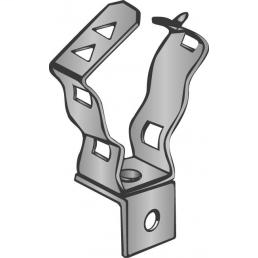 Product image for Minerallac BAKC1234 Right Angle Bracket Assembly and Closed Conduit Clip Assembly, 1/4" Mounting Hole, Conduit Clip Fits 1/2" & 3/4" Conduit, Pre-Galvanized/Spring Steel
