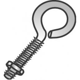 Product image for Cully 64132 1/4 x 2" Eye Bolts, w/ Hex Nuts, Zinc