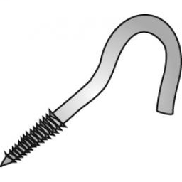 Cully 65010 #10 Screw Hooks, Hook Opening 13/32", Zinc