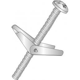 Product image for Cully 58164 1/8 (6-32) x 4" Toggle Bolts and Wings, Mushroom Head, Square/Slotted, Zinc