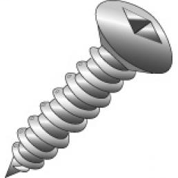 Product image for Cully 76020 10 x 1-1/4" Sheet Metal Screws, Oval Head, Square Drive, 18-8 Stainless Steel