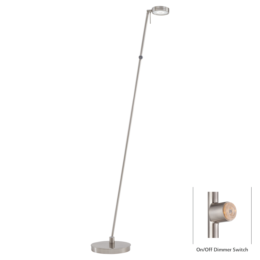 George's Reading Room™ - 1 Light LED Pharmacy Floor Lamp - 8W - L-L8-MD590 - Brushed Nickel