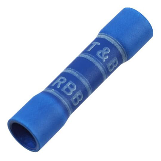 Thomas & Betts 2RB14X 1.1 Inch Length 16-14 AWG Wire Range Expanded Insulated Vinyl Butt Splice Thomas & Betts 2RB14X 1.1 Inch Length 16-14 AWG Wire Range Expanded Insulated Vinyl Butt Splice