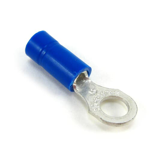 Thomas & Betts 14RB-8 18 to 14 AWG #8 Stud Blue Electrotinned Copper Vinyl Insulated Ring Terminal Thomas & Betts 14RB-8 18 to 14 AWG #8 Stud Blue Electrotinned Copper Vinyl Insulated Ring Terminal