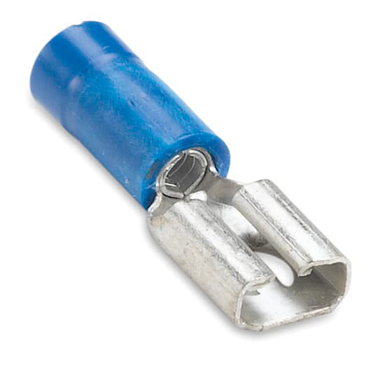 Thomas & Betts 14RB-250F 16 to 14 AWG Blue Electrotinned Brass Vinyl Insulated Female Disconnect Thomas & Betts 14RB-250F 16 to 14 AWG Blue Electrotinned Brass Vinyl Insulated Female Disconnect
