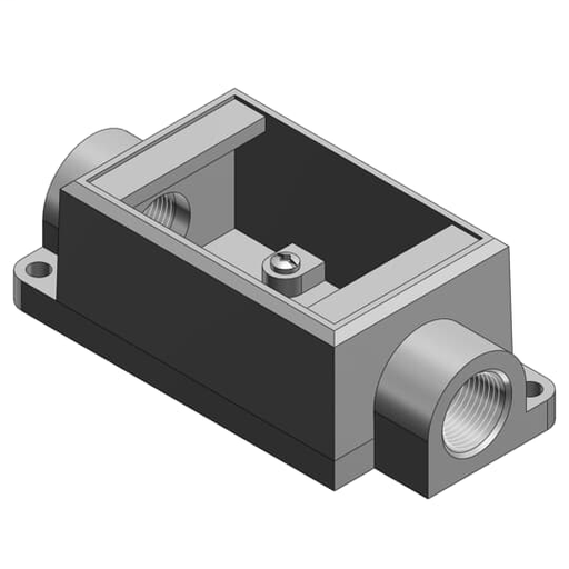 1 , 1G-SHALLOW BOX, IRON, THRU-FEED