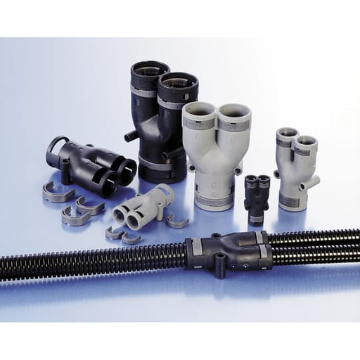 Y-CONN 1PC 2XNW17,NW23 PA6 IP66 BLK